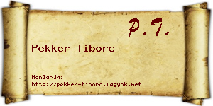 Pekker Tiborc névjegykártya